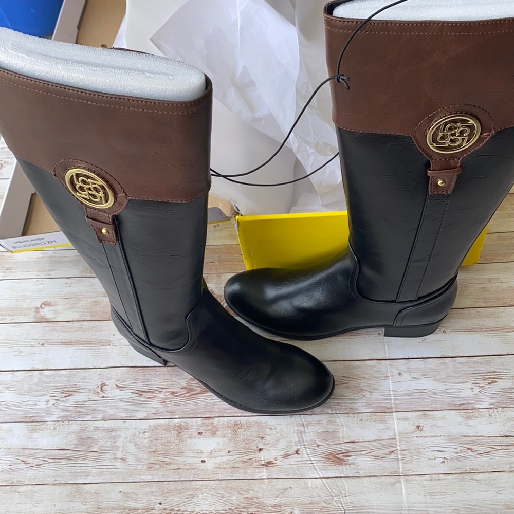 Liz Claiborne Tilia black/tan riding boots 7M